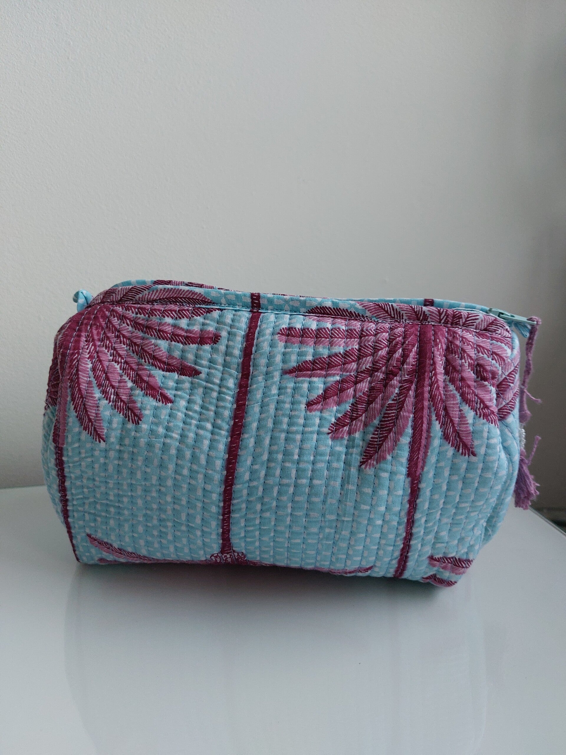 Ibiza palmboom blauw ★ toilettas M