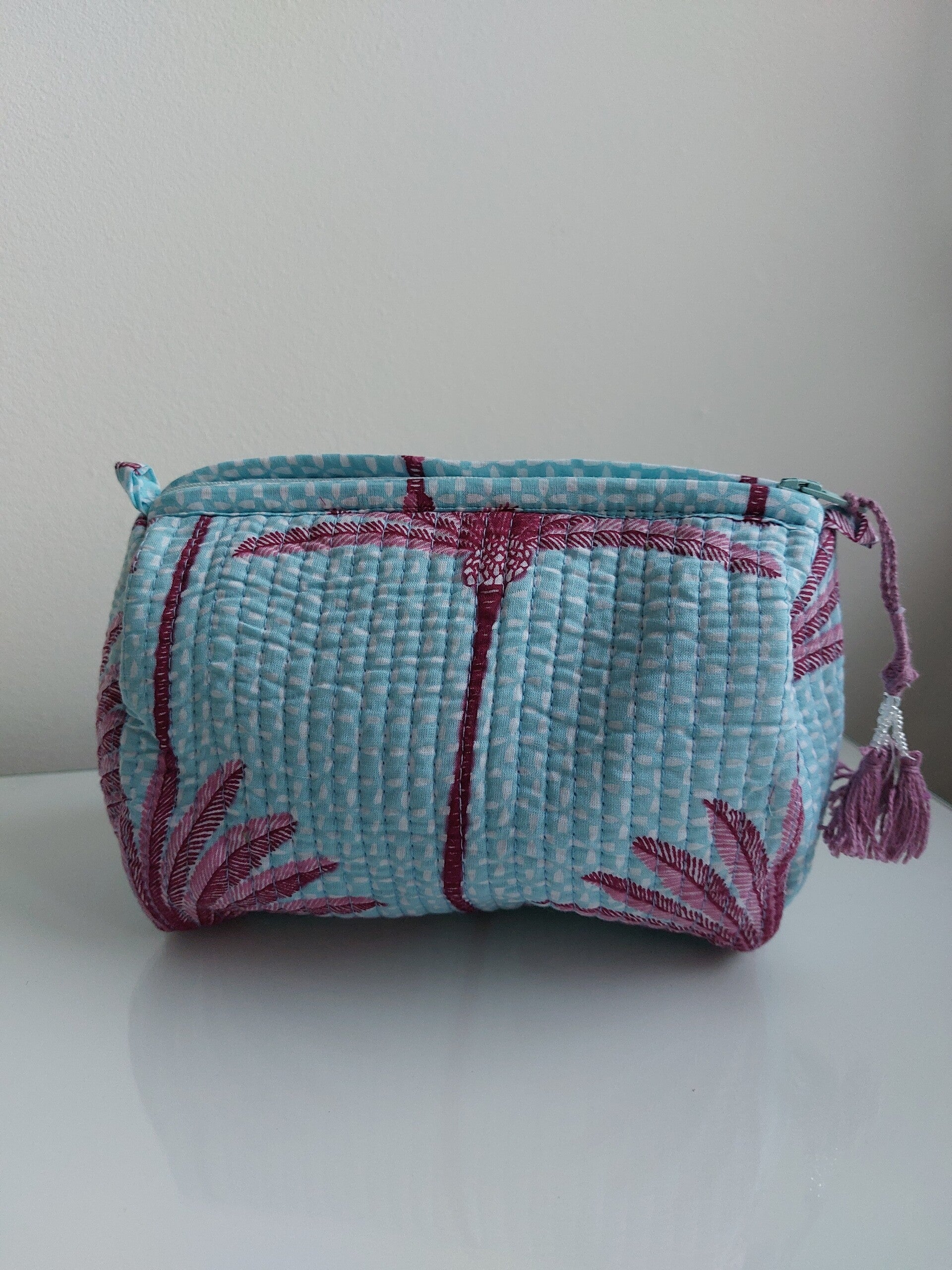 Ibiza palmboom blauw ★ toilettas S