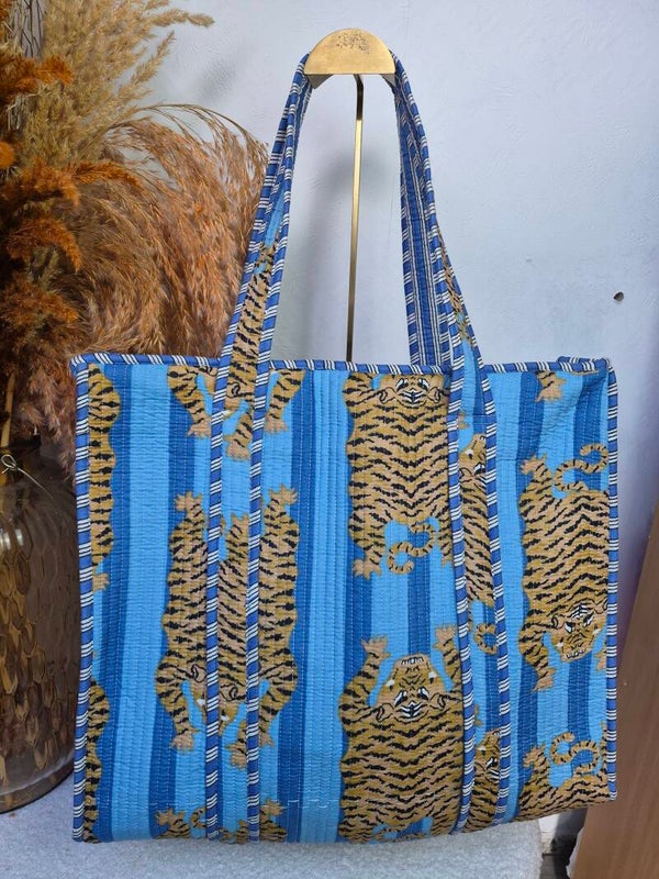 Panter licht blauw ★ shopper