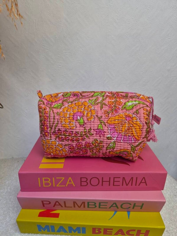 Flower roze ibiza ★ toilettas M