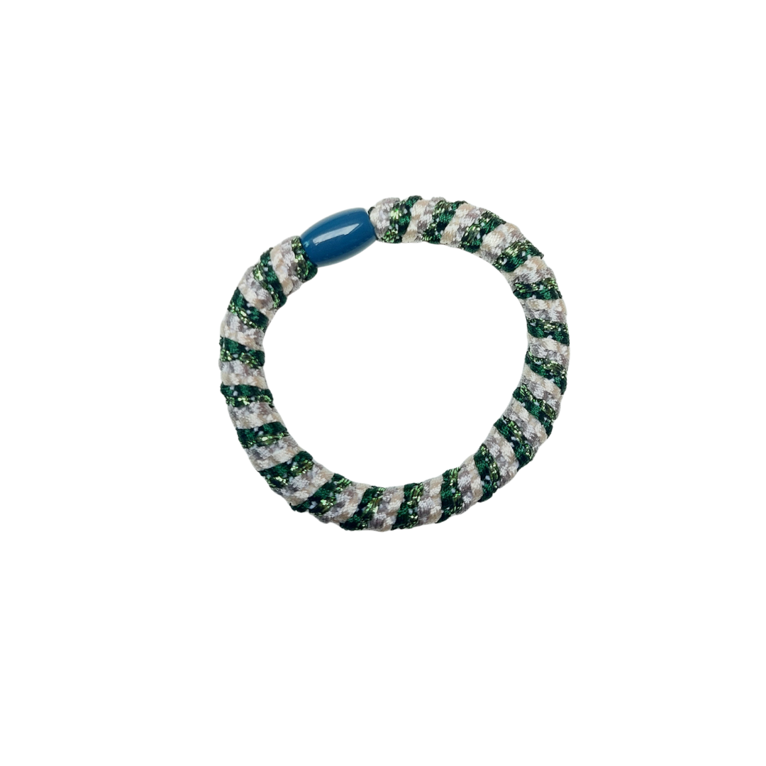 Groen/beige glitter ★ haarelastiek