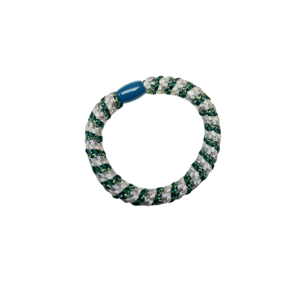 Groen/beige glitter ★ haarelastiek