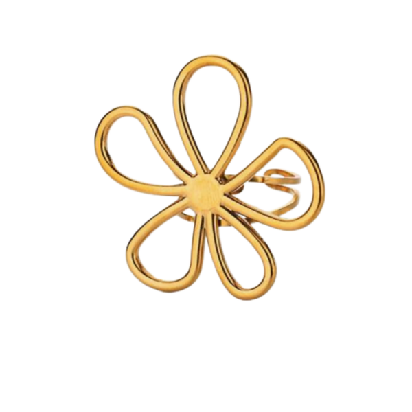 big flower ★ ring goud