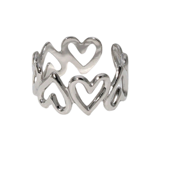 Hearts ★ ring zilver