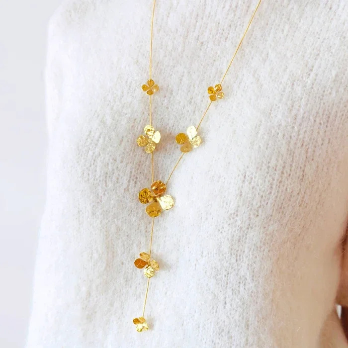 Flowers ★ lange ketting goud