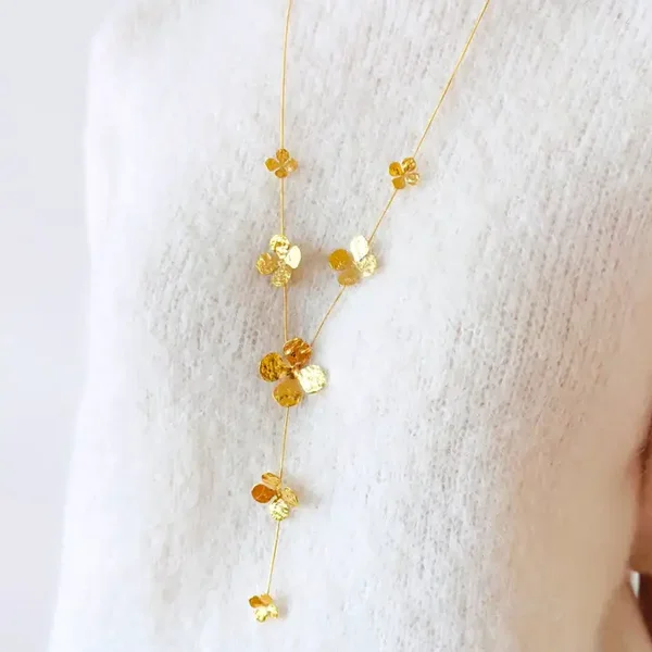 Flowers ★ lange ketting goud