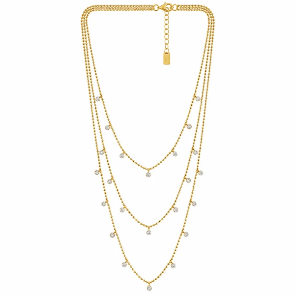Triple layered strass ★ ketting