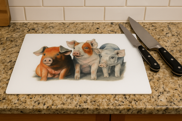 Hand Drawn Glass Chopping Board