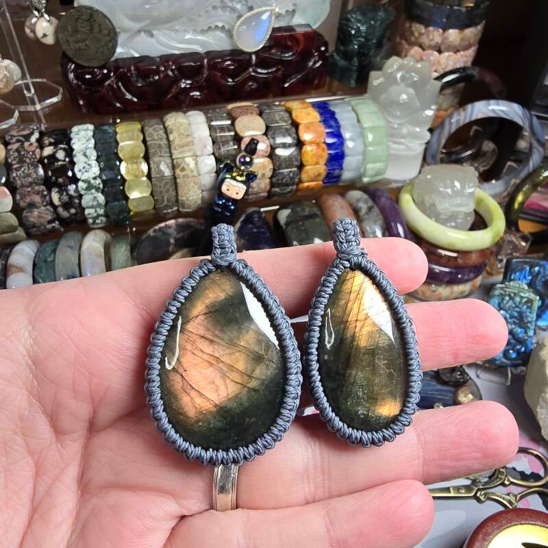 labradorite marcame ketting flash