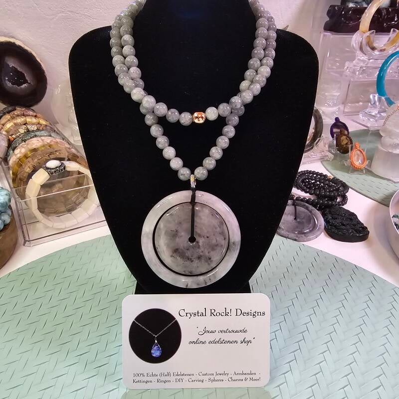 wuji jadeïte donut ketting