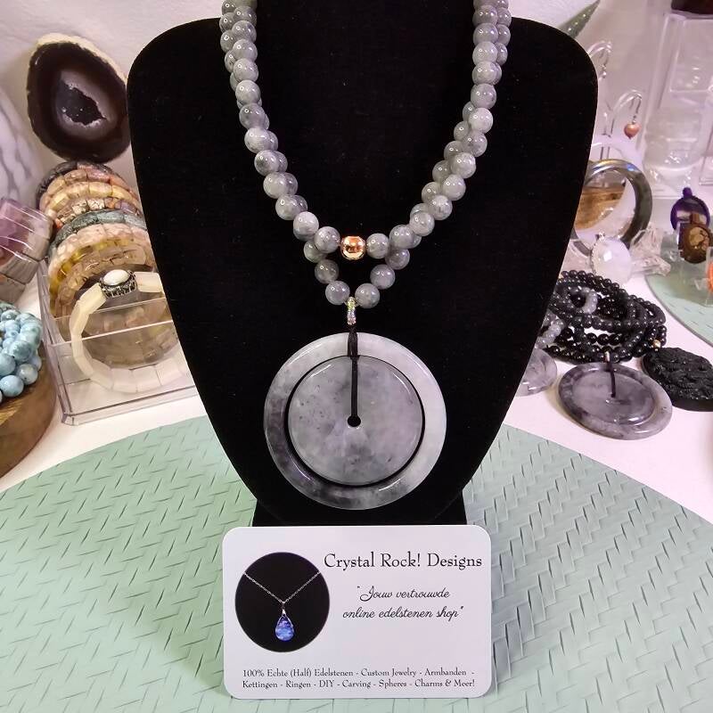 wuji jadeïte donut ketting