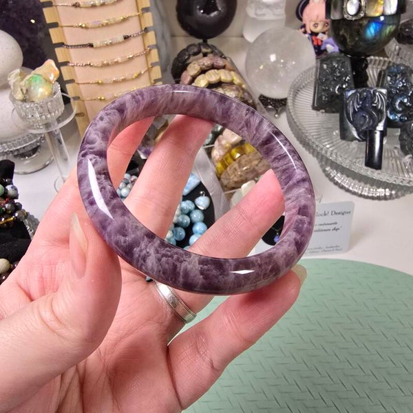 'Veer' Amethist / Feather Amethyst Bangle
