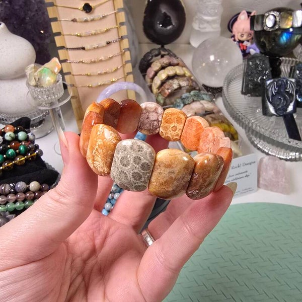 Koraal 'Jade' Agaat / Coral Jade Bangle (CJ3D)