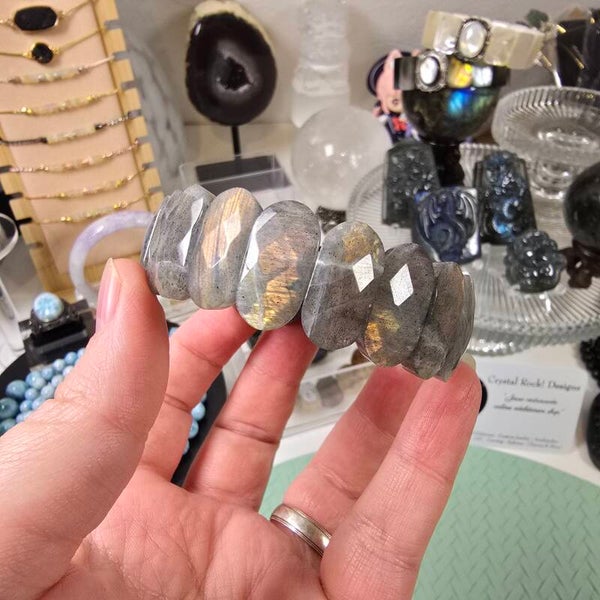 Labradoriet Armband / Labradorite Soft Bangle (J)