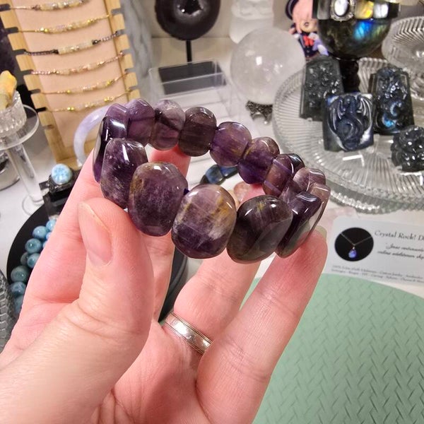 Amethist "Veer" Armband / Amethyst Feather Soft Bangle A4