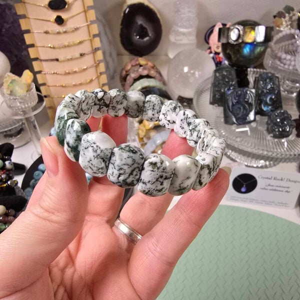 Boom Agaat / Tree Agate Soft Bangle
