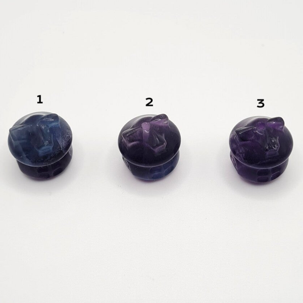 Fluorite charm - Mushroom House