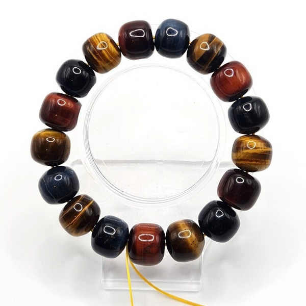 Mix Tiger Eye Pillow Shape Bracelet (T6A)