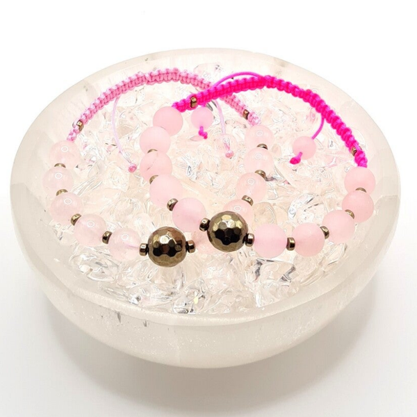 Macramé Bracelet Rose Quartz