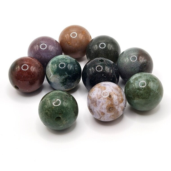 Edelsteen Losse Kralen - India Agate (10mm) - 10 stuks