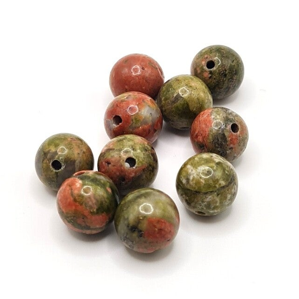 Edelsteen Losse Kralen - Unakite (8mm) - 10 stuks