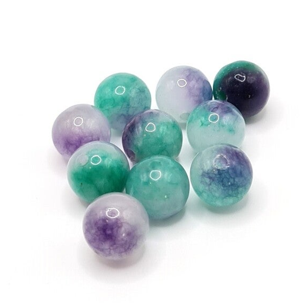 Edelsteen Losse Kralen - "Mermaid" Agate (dyed-8mm) - 10 stuks