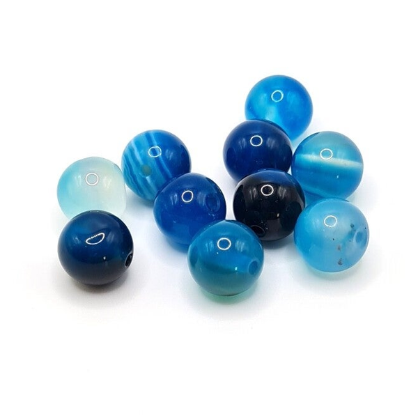 Edelsteen Losse Kralen - Blue Lace Agate (dyed-8mm) - 10 stuks