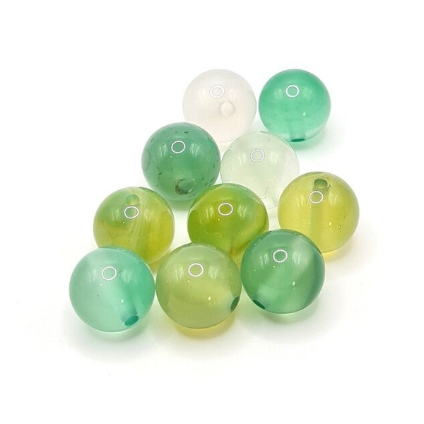 Edelsteen Losse Kralen - Cyan/Apple Agate (dyed-8mm) - 10 stuks