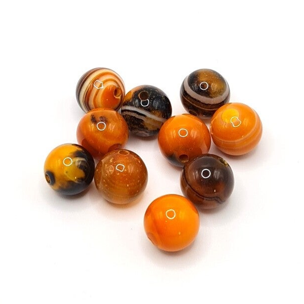 Edelsteen Losse Kralen - "Bumblebee" Agate (dyed-8mm) - 10 stuks