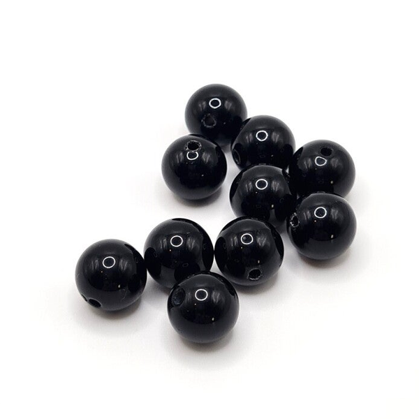 Edelsteen Losse Kralen - Black Obsidian (8mm) - 10 stuks