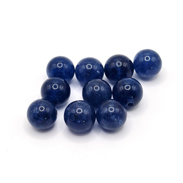 Edelsteen Losse Kralen - Navy Chalcedony (dyed-8mm) - 10 stuks