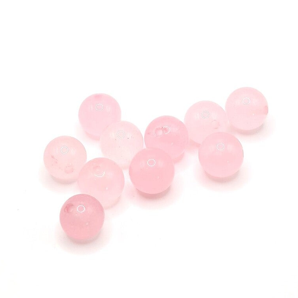 Edelsteen Losse Kralen - Light Pink Chalcedony (dyed-8mm) - 10 stuks