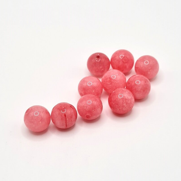 Edelsteen Losse Kralen - Pink Chalcedony (dyed-8mm) - 10 stuks