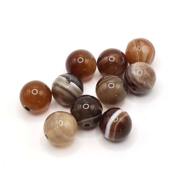 Edelsteen Losse Kralen - Coffee Lace Agate (8mm) - 10 stuks