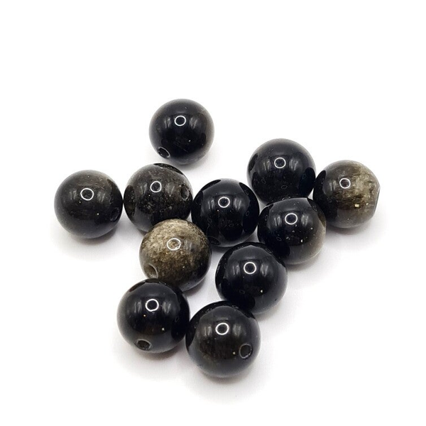 Edelsteen Losse Kralen - Gold Obsidian (8mm) - 10 stuks