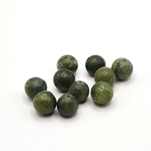 Edelsteen Losse Kralen - Green Jade (8mm) - 10 stuks
