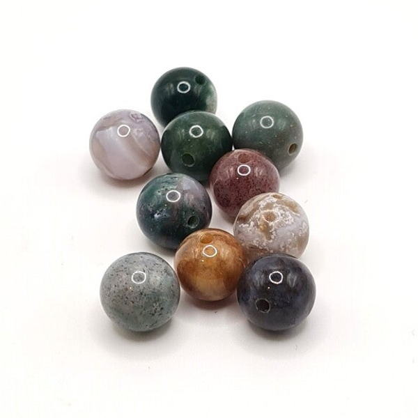 Edelsteen Losse Kralen - India Agate (8mm) - 10 stuks