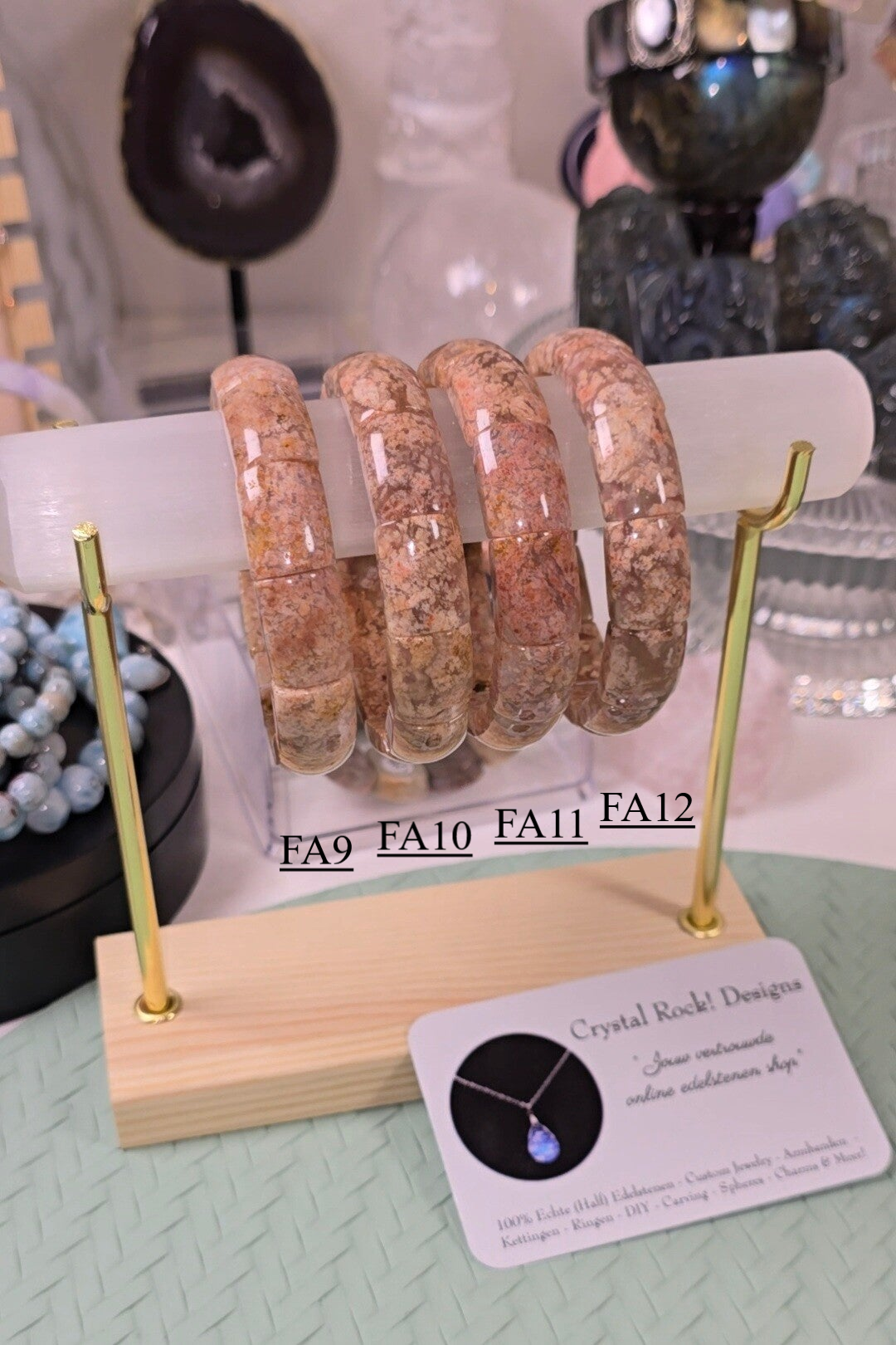 Vintage Bloem Agaat / Flower Agate Soft Bangle