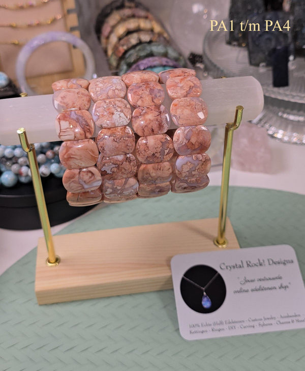 Roze Agate Armband / Pink Agate Soft Bangle