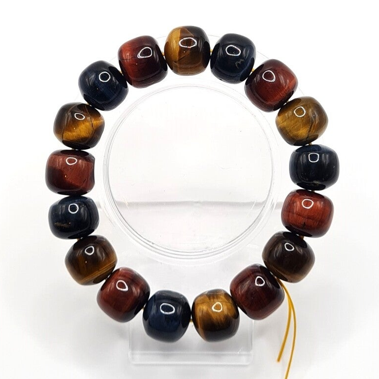 Mix Tiger Eye Pillow Shape Bracelet (T6B)