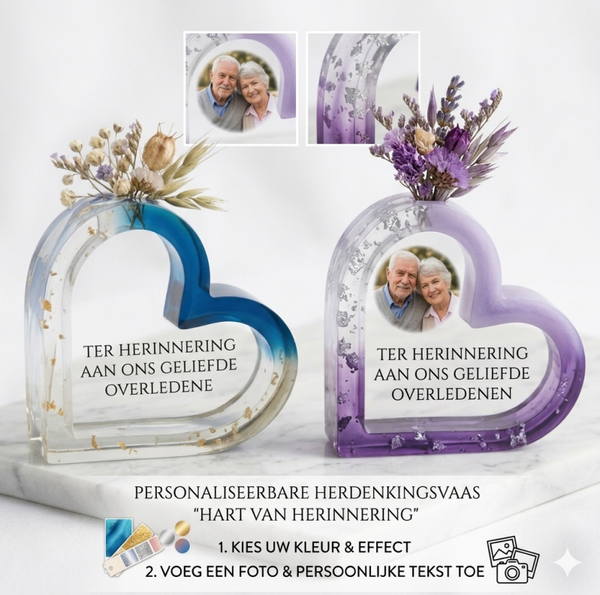 Gepersonaliseerde Gedenkvaas "Hart"