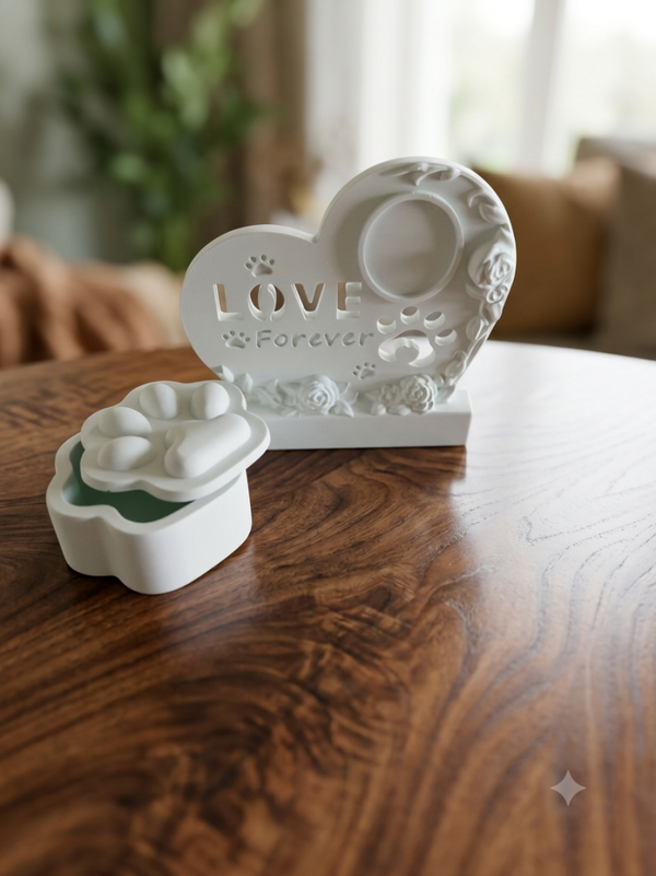 Luxe Herdenkingsset Huisdier – Hart & Pootdoosje