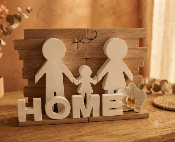 HOME Familie Decoratie op Houten Voet