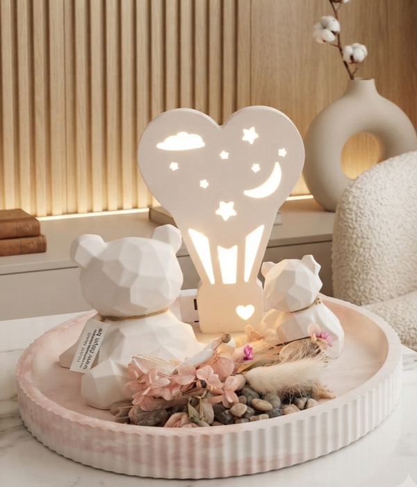 Luchtballon LED-lamp met geometrische beertjes