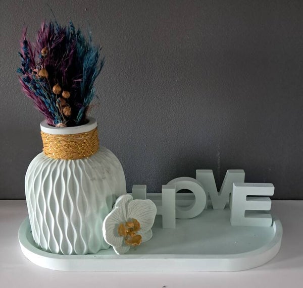 HOME Decoratieset met Vaas en Bloem