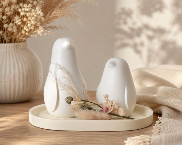 Vogelpaar met Droogbloemen