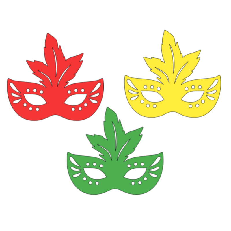 Raamsticker Carnaval - Maskers Herbruikbaar