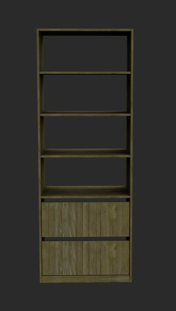 EC2 Colonne + 2 tiroirs hauts + 4 étagères