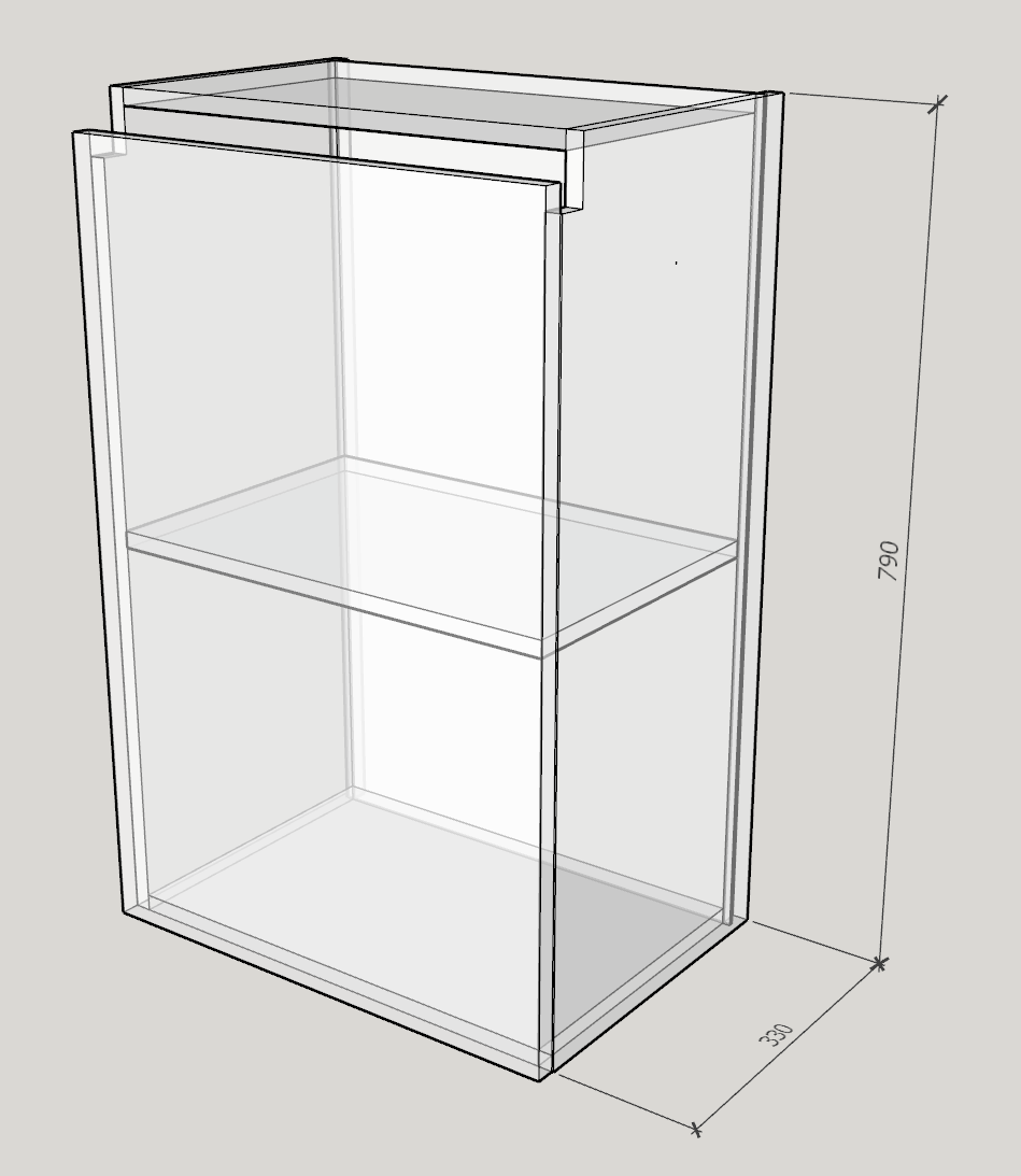 P1 Caisson à portes battantes profondeur 350