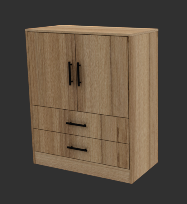 PPTTP Caisson 2 tiroirs à portes battantes profondeur 500